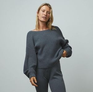 LUNYA Cozy Cotton Silk Reversible Pullover